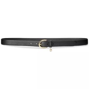 Ralph Lauren Charm Crosshatch Leather Belt